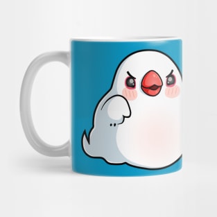 Ghost White Java Finch Bird Mug